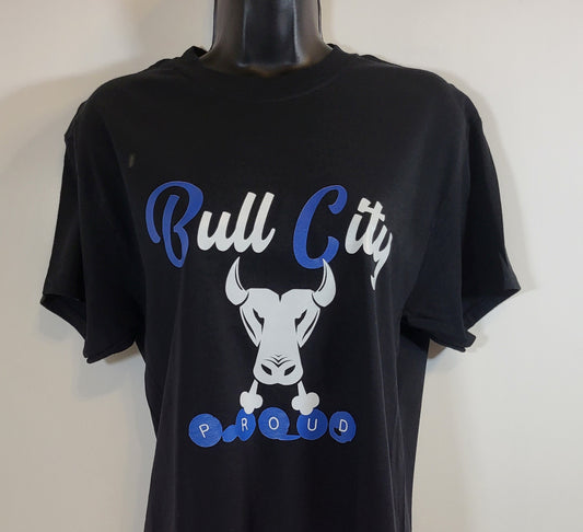 Bull City Proud Bull Face Black Short Sleeve T-Shirt