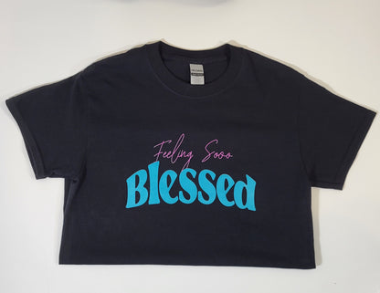 Feeling Sooo Blessed Turquoise/Black Short Sleeve T-Shirt