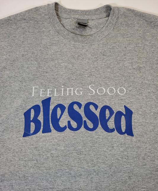Feeling Sooo Blessed Blue/Gray Men's Short Sleeve T-Shirt