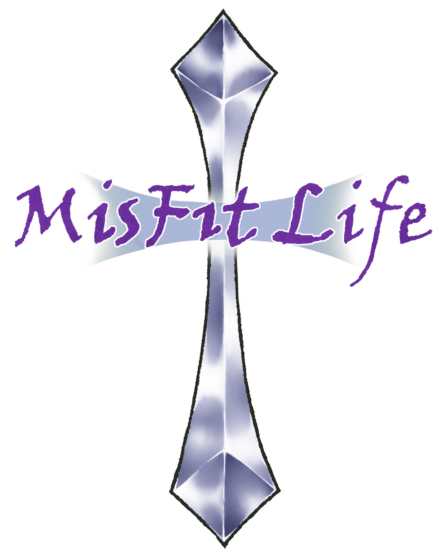 Misfit Life Purple Cross Car Decal/Sticker