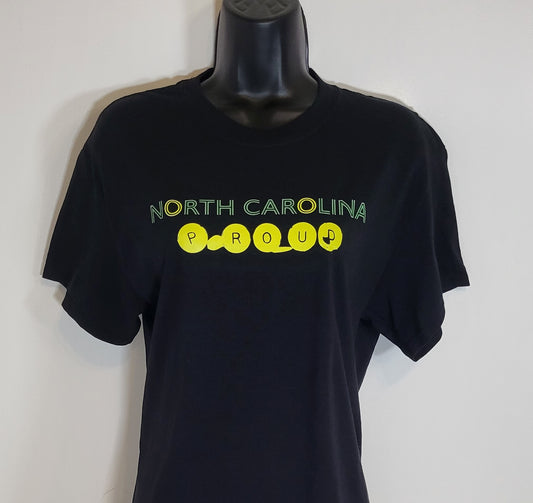 North Carolina Black with Yellow and Green Short Sleeve T-Shirt