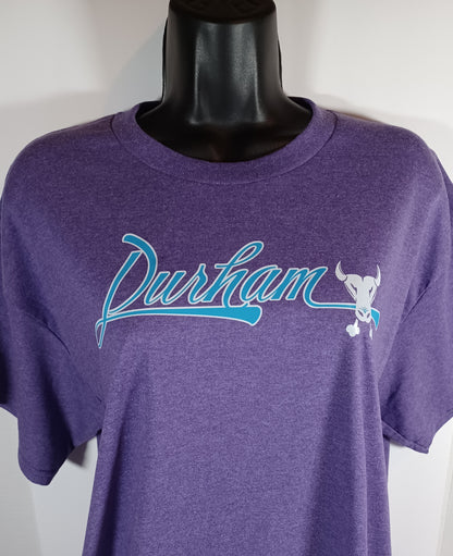 Durham - Light Purple Short Sleeve T-Shirt with Small Bull Face