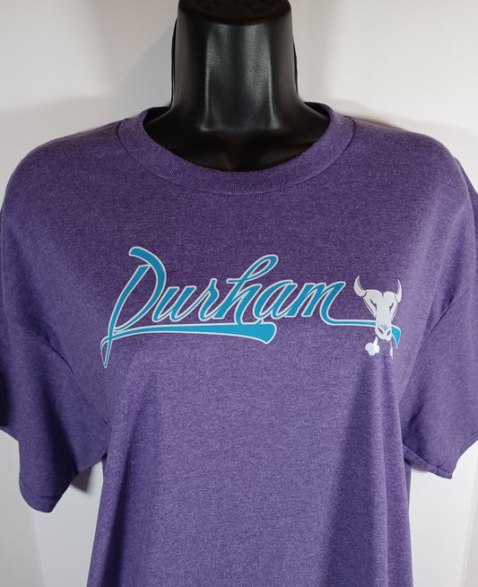 Durham - Light Purple Short Sleeve T-Shirt with Small Bull Face