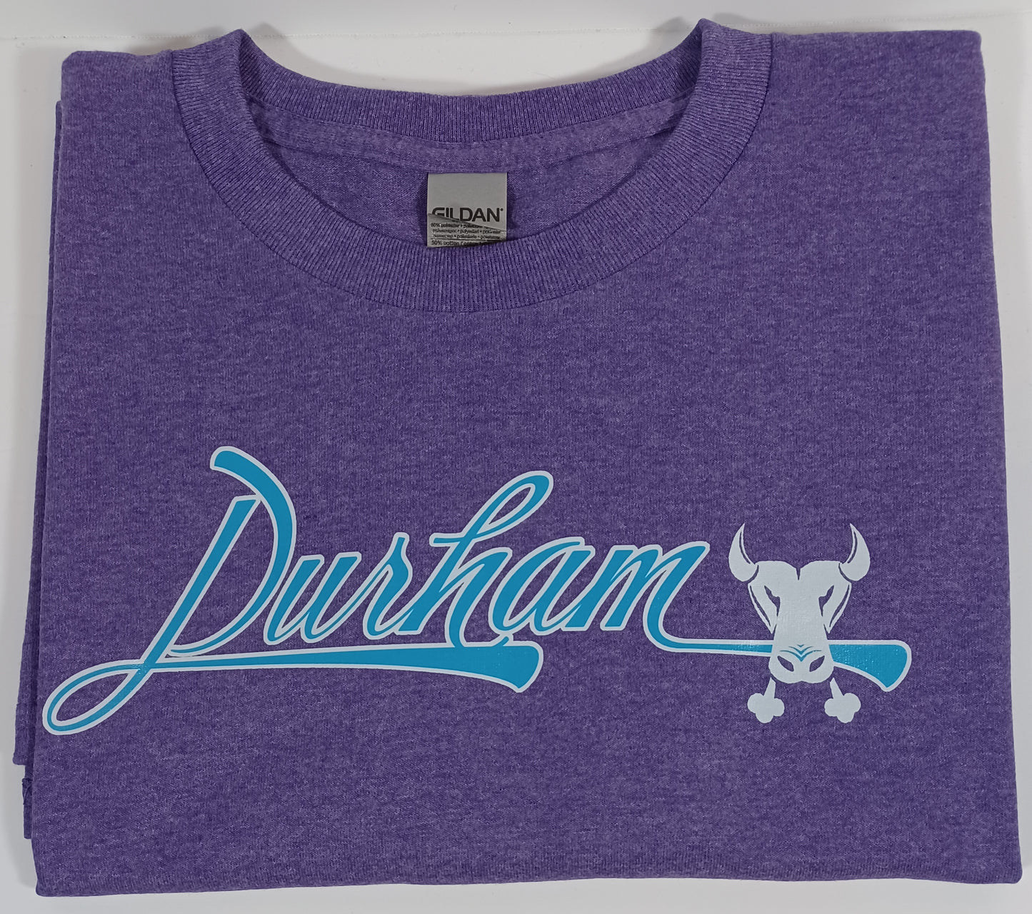 Durham - Light Purple Short Sleeve T-Shirt with Small Bull Face