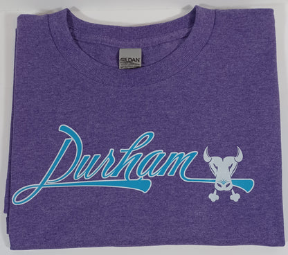 Durham - Light Purple Short Sleeve T-Shirt with Small Bull Face