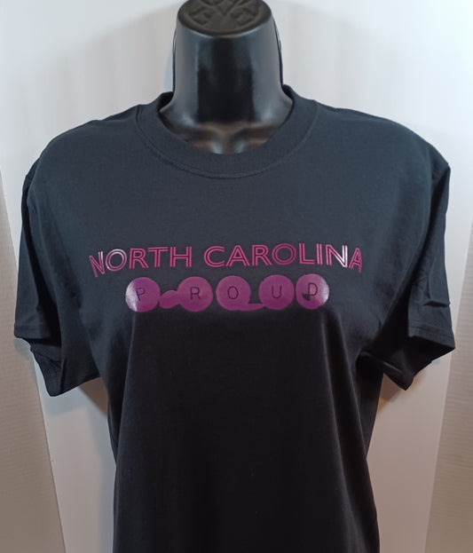 North Carolina Black with Purple T-Shirt Short Sleeve
