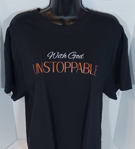 With God Unstoppable Black Short Sleeve T-Shirt